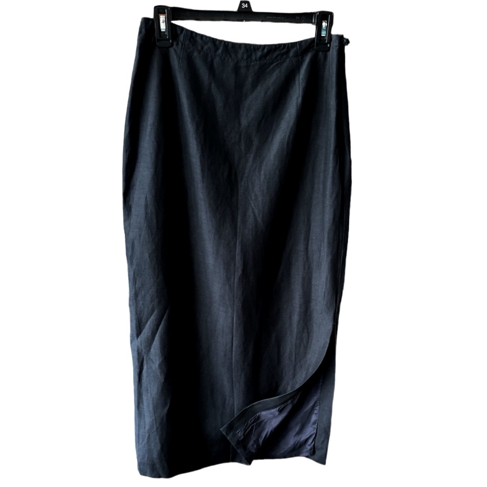 Monsoon Silk Maxi Skirt Navy Size 8 - Picture 6 of 13